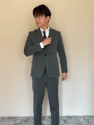 經典單色三件式套裝-始祖灰