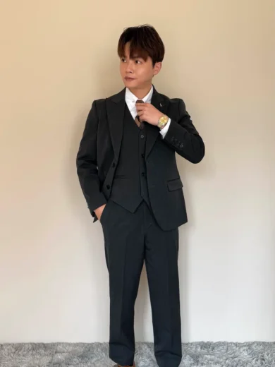 經典單色三件式套裝-始祖深灰(雙釦)