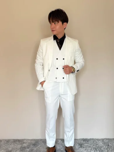 經典單色三件式套裝-珍珠白